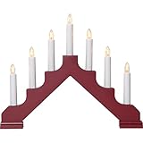 candelabro sueco El candelabro cuenta con siete bombillas E10 de 3 W cada una y una vida útil de 1000 horas (flujo luminoso de la bombilla < 60 lm). Con su luz blanca cálida, esta decoración de madera crea una atmósfera de bienestar y te dará un toque maravilloso en Navidad