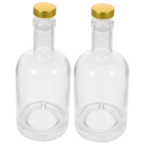 Ipetboom 2 Piezas Botella De Vino De Fondo Grueso De Vidrio Transparente Unidades Decantador De Botella De Licor Para Vodquila y Au Vodka