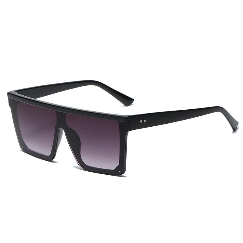Oversized Square Sunglasses, Fashion Siamese Lens Style Flat3