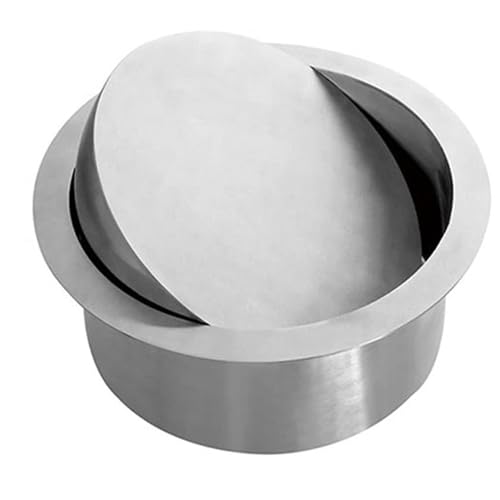 DZZTHSH Poubelle encastrée dans le plan de travail, couvercle de poubelle caché, couvercle rond en acier inoxydable, petite poubelle, convient pour la cuisine et la salle de bain