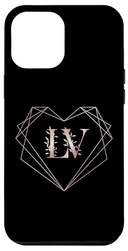LV Monogram Elegant Floral Rose Luxury Letter LV Initials Case for iPhone 12 Pro Max