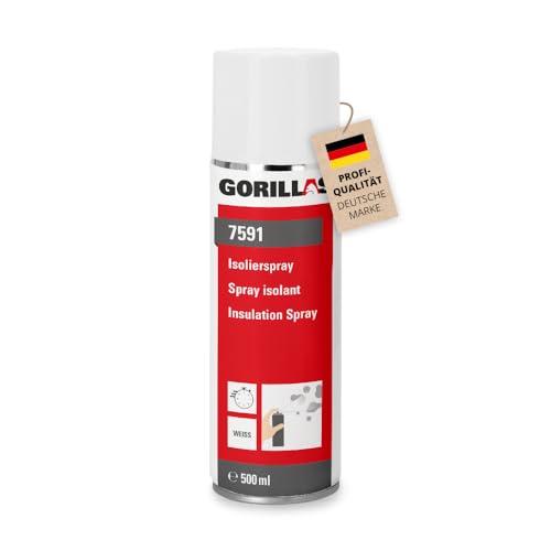 gorillas 1x Isolierspray weiß 500 ml Hochdeckendes Grundierspray zur Absperrung von Problemuntergründen