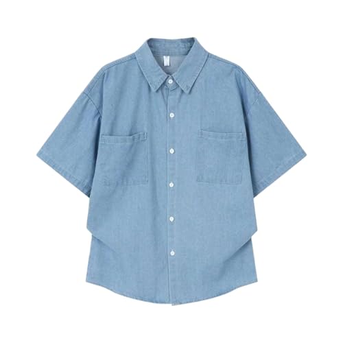 Chemise en jean homme respirante à manches courtes style vintage