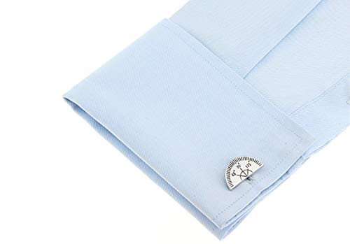 Mancuernillas de Hombre KnBoB Semicírculo Plata miniatura 3