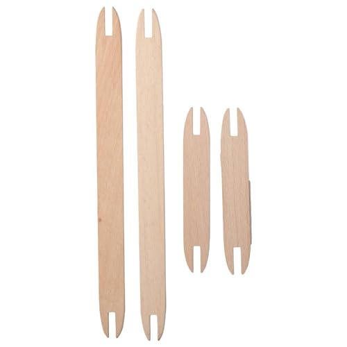 4 Pcs Wooden Weaving Shuttles Sweater Weaving Sticks Knitting Tool for DIY Weaving Crafting,2 Sizes