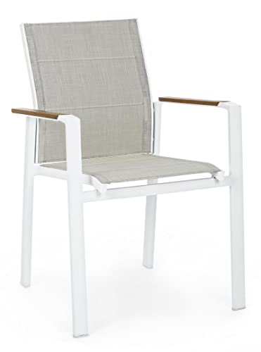 Sedia Kubik Con Braccioli Bianco Bizzotto Cod.0663215