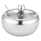 Sucrier : parfait pour , l'hôtel, , buffet, , etc. convient pour servir sucre, , des épices, etc., récipients d'assaisonnement en acier inoxydable