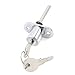 19mm Cylinder Head Diameter Silver Tone Metal Drawer Plunger Lock w 2 Keys