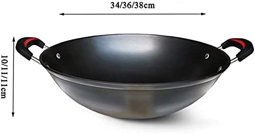 Wok grande de hierro fundido con mango de goma 36 cm miniatura 2