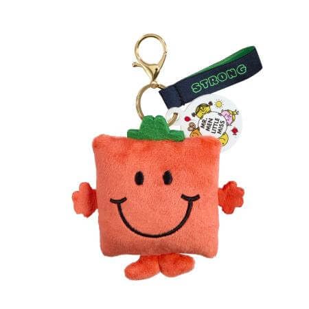 Rainbow Designs Mr Strong Plush Keyring - Soft Red Plush Character Keychain with Gold Clip - Charming Mr Men Collection Bag Charm Accessory for Bags, Keys & Pushchairs