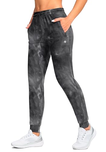 G Gradual Women's Joggers Pants with Zipper Pockets(Tie Dye Black,XS)