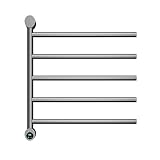 SWHC Toallero Electrico Baño Gris 90W Radiador Toallero Electrico Control Tactil Calentador de Toallas Regulable 30-70°C Secatoallas Electrico Pared Toallero Electrico 4 Barras 55 * 58cm