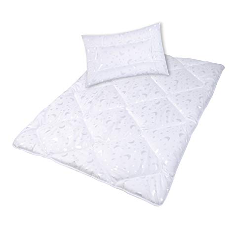 Joyfill J451-5005-00 Kindersteppbett-Set Mond&Sterne, weiß, 515 g Cover