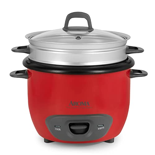 Aroma Housewares 14-Cup (Cooked) (7-Cup UNCOOKED) Pot Style Rice Cooker and Food Steamer (ARC-747-1NGR) , Red Aroma Housewares 14-Cup (Cooked) (7-Cup UNCOOKED) Pot Style Rice Cooker and Food Steamer (ARC-747-1NGR) , Red