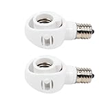 Abishion-E17 LED電球専用-口金変換アダプター 電球 ソケット-簡単取付 -AC 100V-ホワイト2個セット。