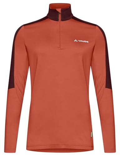 VAUDE Damen dünner Fleecepullover Livigno Halfzip II, angenehm warm, schnelltrocknend, atmungsaktiv, Passform: Slim fit, Buckeye, 34 – Ansicht 1
