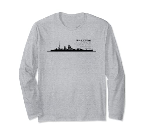 HMS Nelson British Battleship Infographic Diagram Long Sleeve T-Shirt