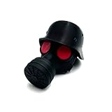 Gasmasken-Stil Anhängerkupplungskappe, schwarzes Militärhelm-Design, Diebstahlsicherung, kompatibel mit Anhängerkupplung, 8 x 11 x 8 cm (rote Augen)