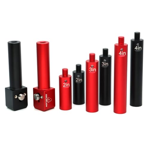 Image of 4 Sections of Length to Match 19mm Rod Mount Adapter for Arri Red Sony Camera,Camera Rod Bracket with 3 /8 Screw and Anti Twist(Red)