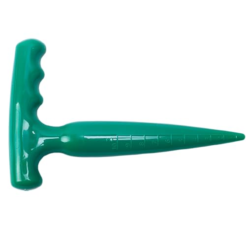 Plastic Bulb Planter Tool T-Shaped Grip Garden Dibber with 0-10cm Depth Measurement Scale Hand Tool for Seedling Hole Punching Precise Planting - Ideal for Succulents Bonsai & Home Gardeners