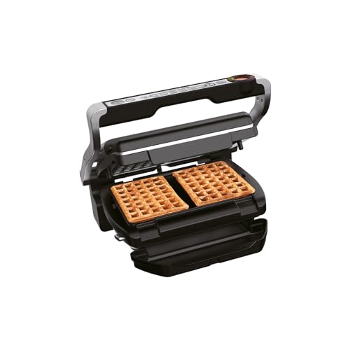 Foto von Tefal Waffelplatten XA7238 für den Optigrill | Aluminiumdruckguss | Antihaftbeschichtet | Belgische Waffeln | Leichte Reinigung |Spülmaschinengeeignet | Inklusive Schöpfkelle | 32 x 23 x 6 cm