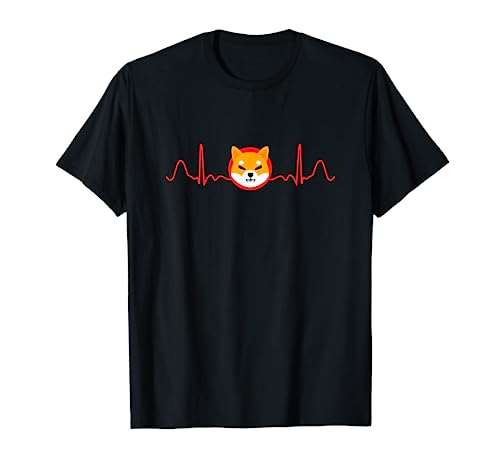 Shiba Inu Heartbeat Lifeline Shib Coin Blockchain Hodler T-Shirt, Black