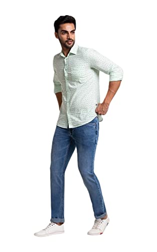 Image of Parx Men's Fitted Cotton Jeans (XCYA01640B4 Blue)