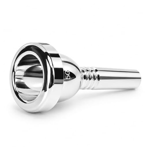 AMONIDA Trombone Mouthpiece, Large Shank Tenor Mouthpiece with 5G Cup for Silver Plated Brass & 12.7mm Cup, Band & Orchestra