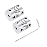 QUARKZMAN 2Stk Wellenkupplung 3mm bis 4mm Aluminiumlegierung Wellenkupplung L25xD19 Flexible Balkenkupplung für 3D-Drucker CNC-Maschine DIY Encoder und Motorwelle, Silber