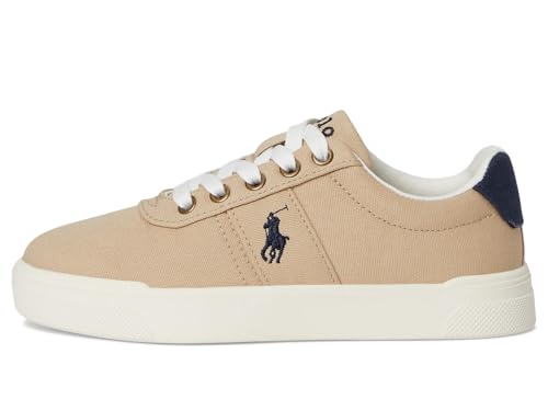 Polo Ralph Lauren Kids Womens Frazier Casual Canvas (Little Kid) Khaki/Navy 13 Little Kid M4