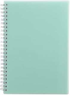 A5 Notebook Spiral Wirebound Dotted Bullet Banded Dot Grid 160 Pages (Blue)