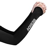 AONIJIE Sports Driving Riding Ice Silk Sunscreen Sleeve(B-Black-L)