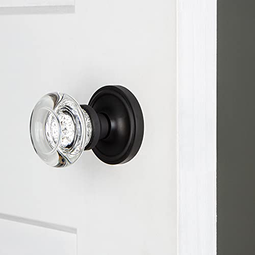 Image of Nostalgic Warehouse Classic Rosette Round Clear Crystal Door Knob