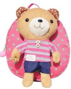 Kid Toddler Walking Safety Harness with Cute Teddy Bear Backpack 5 Variations for Boys and Girls – Sold and Ship from USA (Pink Strip - Pink Backpack)