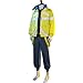 YZZAEEBO Unisex Men Fashion Punk Anime Yellow Jacket Cosplay Costume Zipper Motorcycle Coat Streetwear Halloween Outfits (M,FullSet)