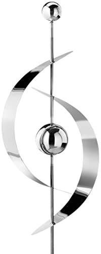 Kobolo Gartenstecker Saturn aus Edelstahl, Silber, 145 cm, moderner...