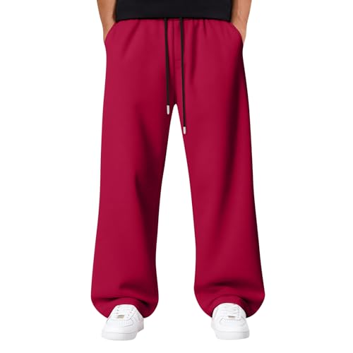 FQZWONG Men's Sweatpants Baggy Wide Leg Lounge Joggers Elastic Waist Drawstring Pants with Pockets Casual Athletic Trousers
