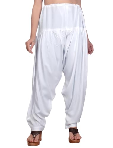 Image of FASHION GALLERY Women's Rayon Relaxed Fit Patiala Salwar with Full Length Drawstring Closure Type and Flexible Waist | Patiala Pant for Woman Free Size Fit Upto XXL
