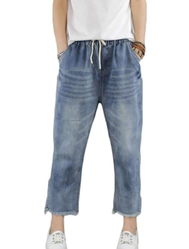 Lavnis Women's Cropped Jeans Cotton Loose Denim...
