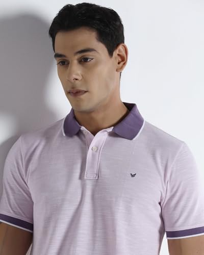 Image of Blackberrys Men's Cotton Blend Solid Slim Polo Tshirts