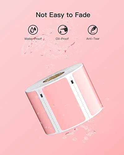 Polono 2.25”X1.25” Direct Thermal Label, Perforated Sticker Labels For Address, Upc Barcodes, Adhesive Multipurpose Labels Compatible With Zebra,Dymo, Rollo And More Label Printers (1000 Labels, Pink) #TOP4