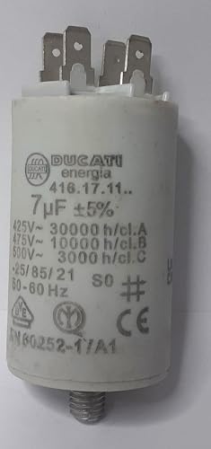 Condensatore avviamento motore 7MF scatola di plastica di riparazione per asciugatrice CANDY WHIRLPOOL INDESIT HOOVER, ARISTON HOTPOINT, IBERNA, ZEROWATT, OSTEIN, ROSIERES, ASKO 41039164, 482000079431