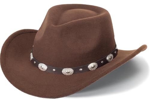 Five Rows Rhinestones-Cowboy-Cowgirl-Hat - Roll Wide Brim Western-Hat for Wedding Music Costume Party (Fit for M-L)
