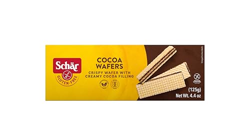 SchÃ¤r Gluten-Free Cocoa Wafers, 4.4oz, 12-Pack â€“ Crisp Layers with Creamy Cocoa Filling, Non-GMO, No Preservatives, Perfect Snack or Dessert Treat