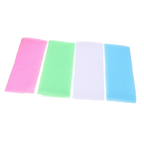 Toalla exfoliante corporal de nylon para espalda: pack de 4 bandas largas para ducha 2
