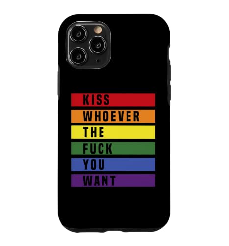 Kiss Whoever the f you want LGBT ���C���{�[ �v���C�h �t���b�O �X�}�z�P�[�X iPhone 11 Pro �p
