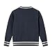 FastRockee Boys Cardigan Sweater Cotton Knit V Neck Long Sleeve Navy Blue School Cardigans with Pockets 5T
