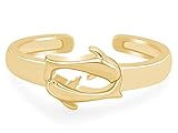 Dolphin Adjustable Toe Ring In 14k Yellow Gold Over Sterling Silver Jewelry For Women