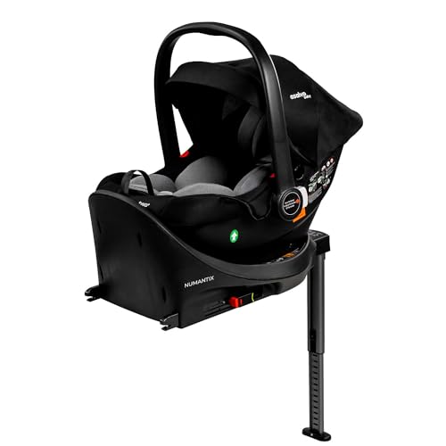 Asalvo NUMANTIX, Base ISOFIX, Sistema de Silla Coche, fácil instalación, cumple con el estándar i-Size, 85 cm, Negra