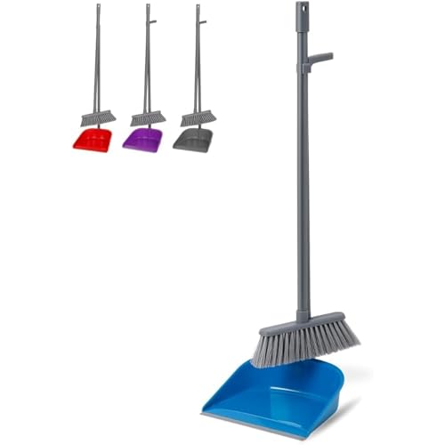 PARENCE.- Schaufel- und Bürstenset mit langem Stiel 80 cm – Staubfänger und Feinborstenbesen – Ergonomisches Reinigungsset für Zuhause, Büro und Outdoor – praktisch, solide und einfach zu verstauen